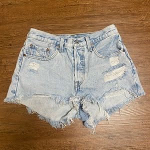 Levi’s 501 Distressed Denim Shorts